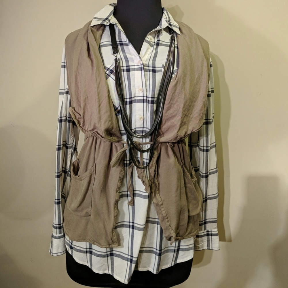 Nwt long sleeve popover plaid shirt